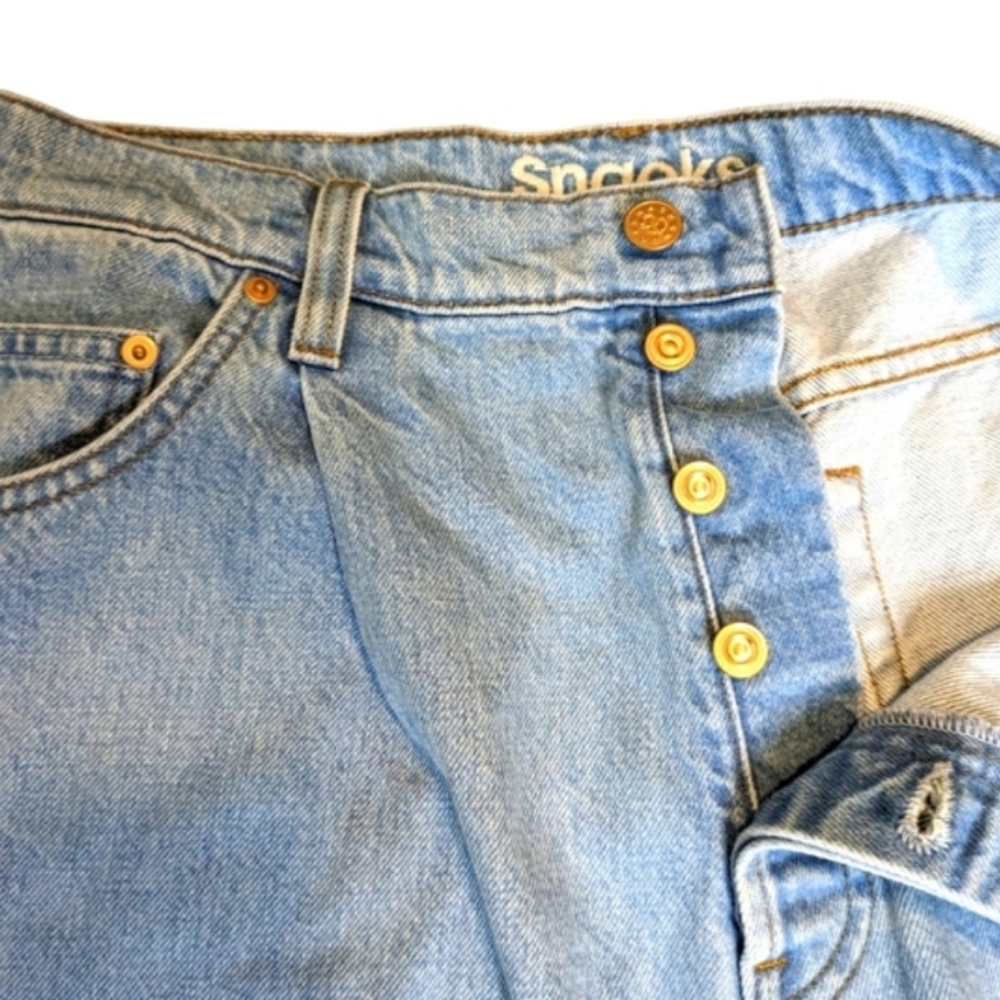 SNACKS/Mothers . Pleated Fun Dip Puddle in Just A Nibble Relaxed Fit...Size 32 - Picture 8 of 12